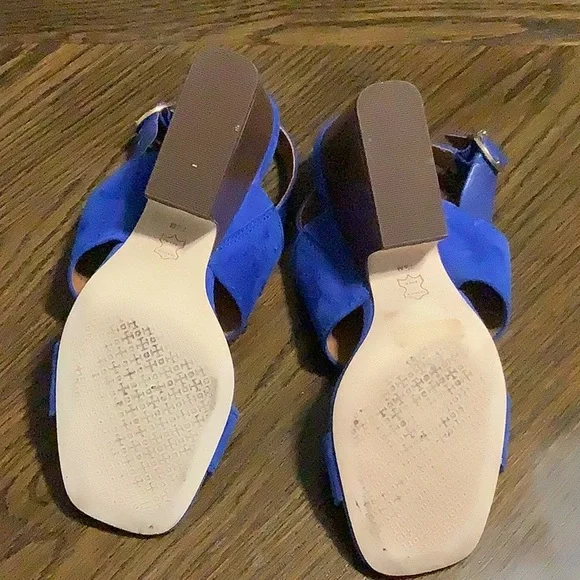 Tory Burch Nautical Blue Block Heel Sandals - Picture 5 of 11